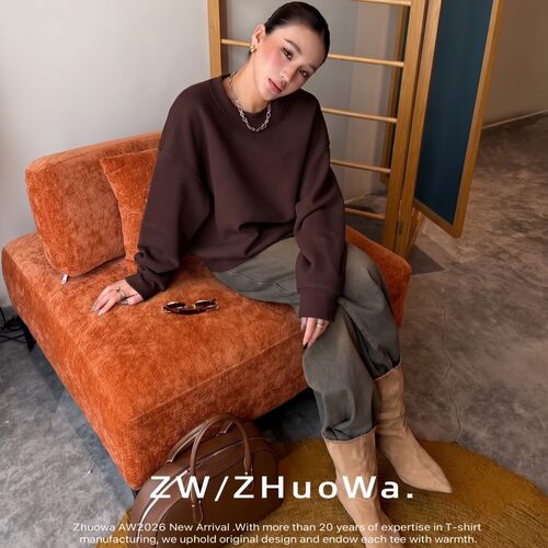 ZW卓娃正品2026秋新品韩系简约多色宽松显瘦休闲百搭上衣35108