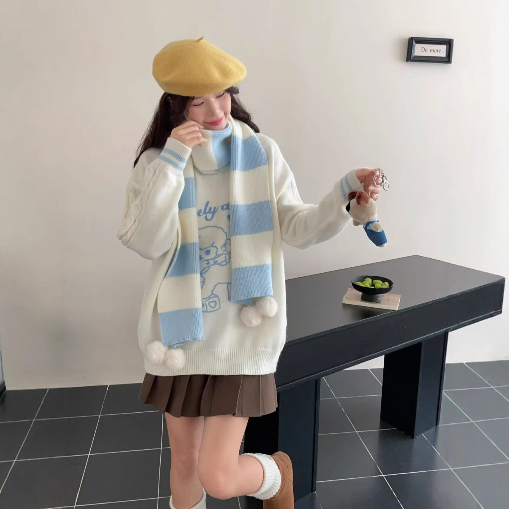 送围巾高品质绵羊绒卡通减龄可爱清新女宽松显瘦慵懒毛衣女上衣,女装/女士精品,毛针织衫,淘宝优惠券,粉丝福利购,淘宝优惠卷