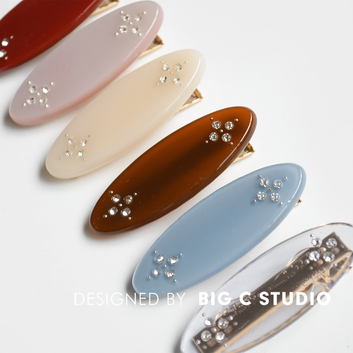 韩国高级感醋酸镶钻小花发夹