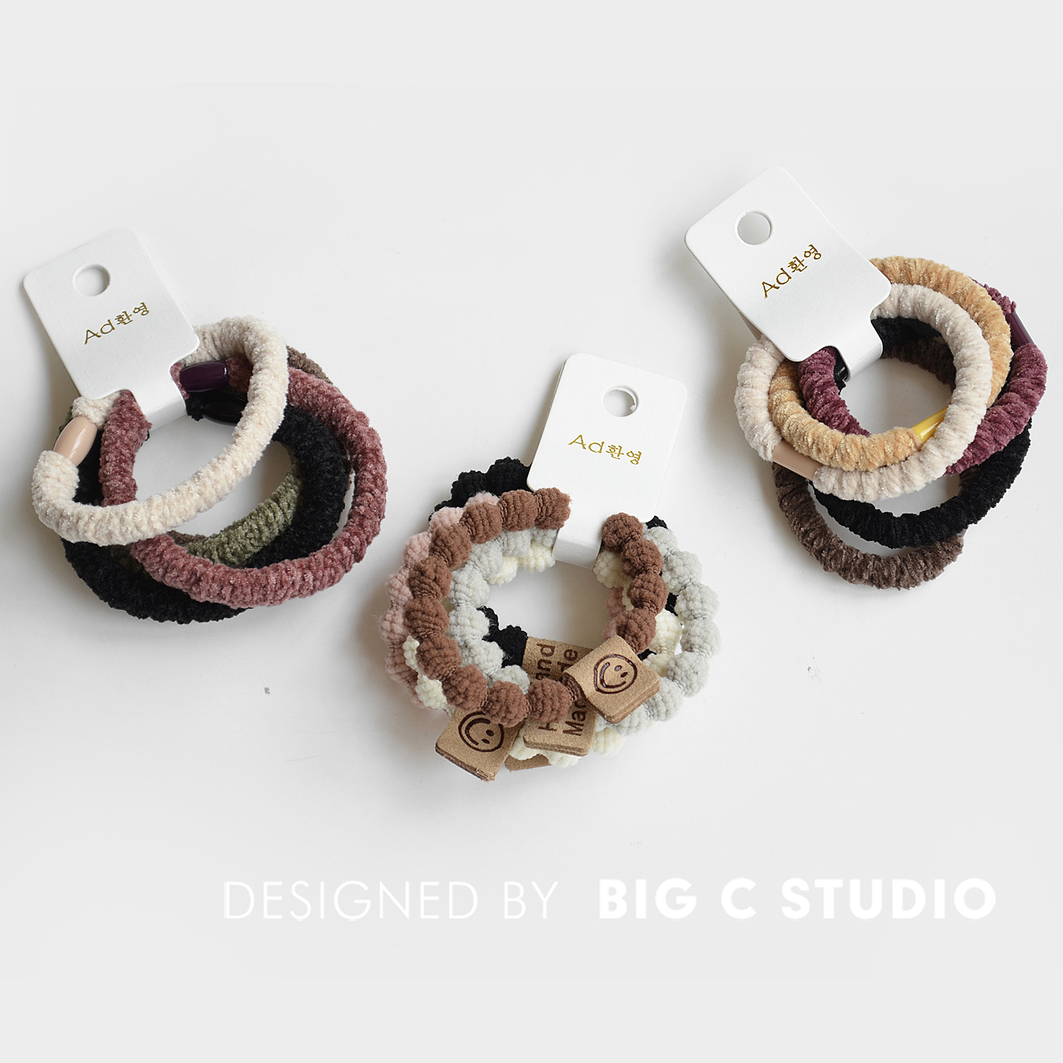 莫兰迪色毛绒发圈马尾发绳