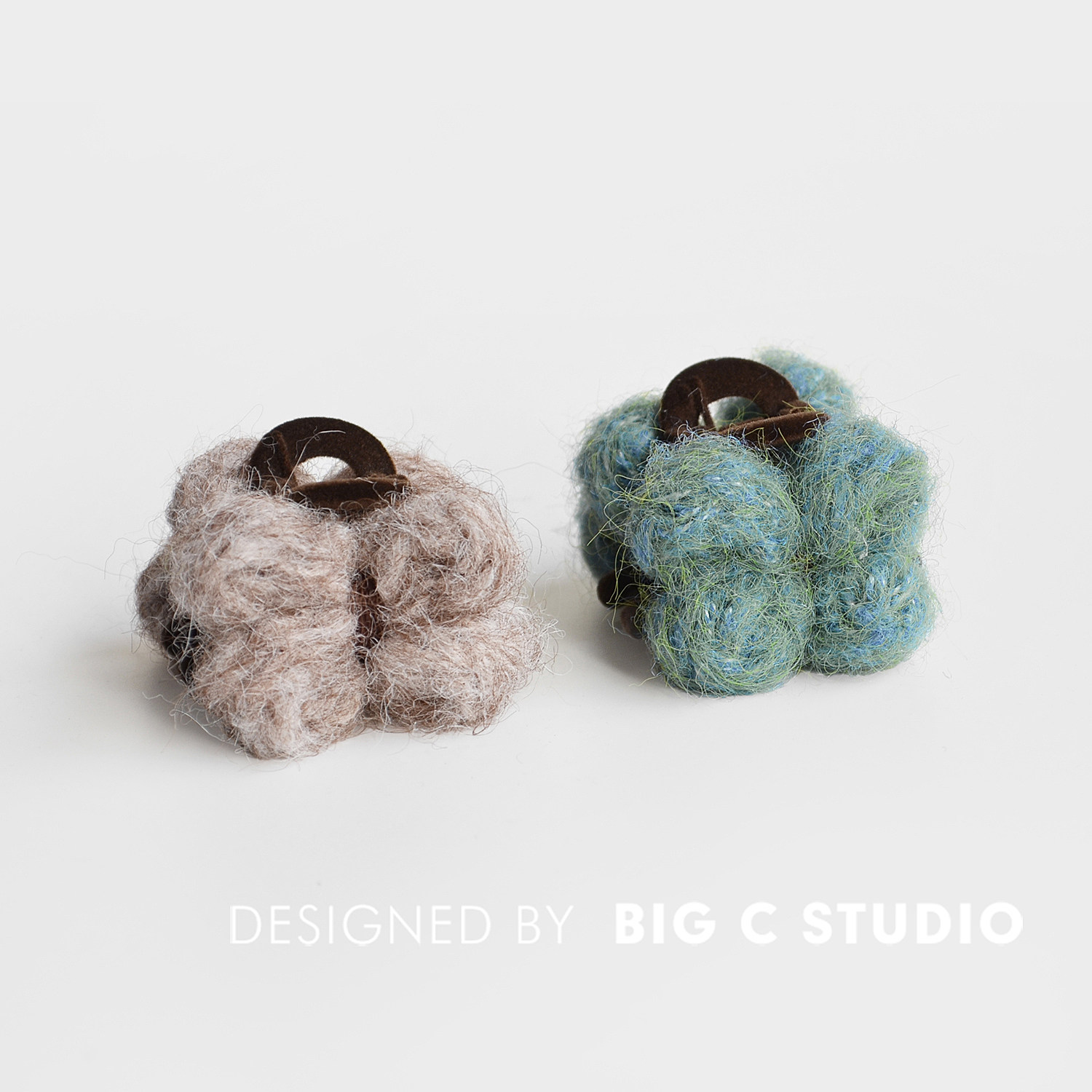 可爱少女毛线蝴蝶结公主头抓夹