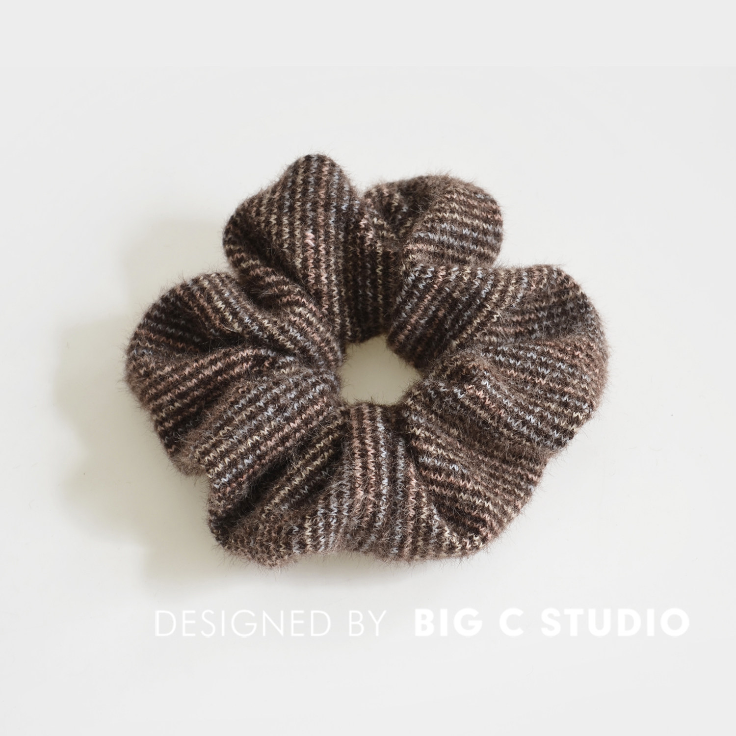 复古彩咖色系针织发圈香蕉夹发饰