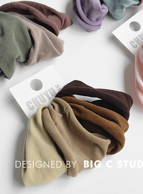 4个装~敲柔软高弹力毛巾圈简约不伤发头绳无接缝韩系纯色百搭发圈