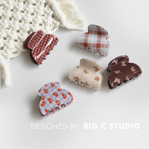 新中式复古醋酸小号鲨鱼夹