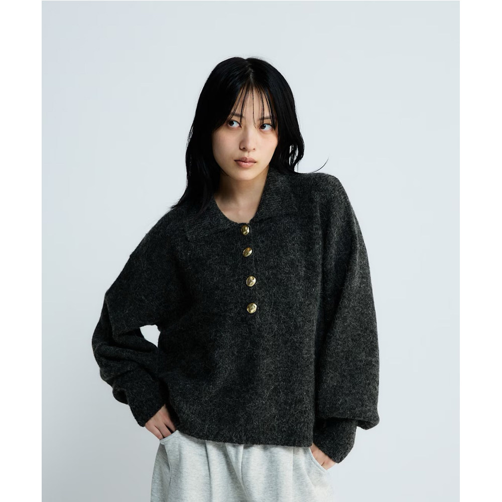 日单js纯原2025秋新款复古经典休闲百搭翻领纽扣针织毛衣,女装/女士精品,毛针织衫,淘宝优惠券,粉丝福利购,淘宝优惠卷