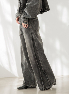 日单HE@TH*R纯原2026春新品经典高腰直筒阔腿宽松牛仔裤