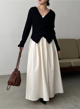 日单CAPR**X LE**GE纯原2026春新品休优雅气质高腰宽松半身裙