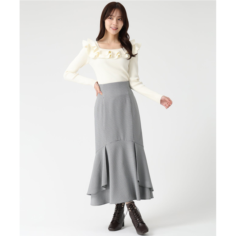 日单31s0ns de*纯原2025秋冬新品复古经典高腰格纹鱼尾裙半身裙