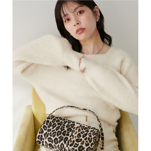 日单N@TUR@纯原2025秋新款 优雅气质休闲百搭宽松方领针织毛衣