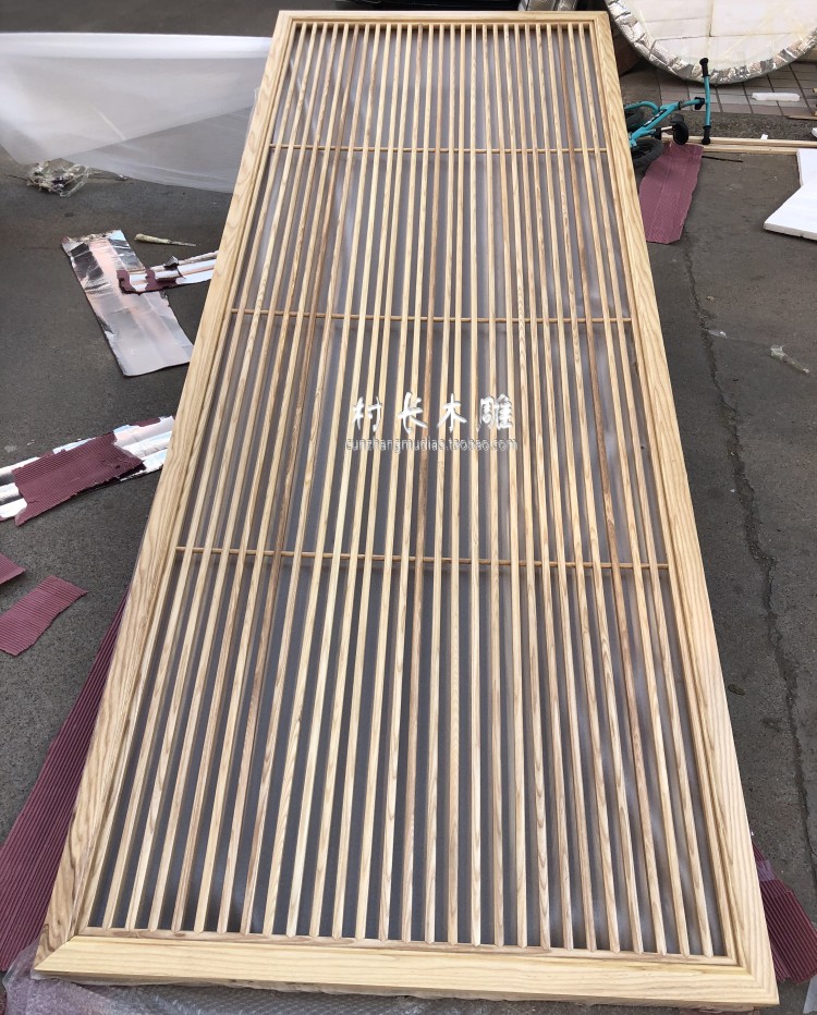 白蜡木隔断屏风实木遮断玄关装饰电视背景东阳木雕支持定做尺寸