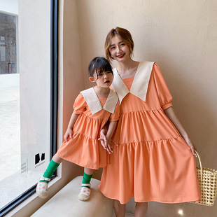 女童洋气雪纺裙小女孩公主裙 新款 韩版 连衣裙母女装 亲子装 2021夏季
