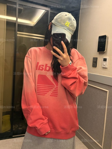 派姐in korea 柯达KODAK经典渐变色圆领长袖卫衣男女K6323LFSN1