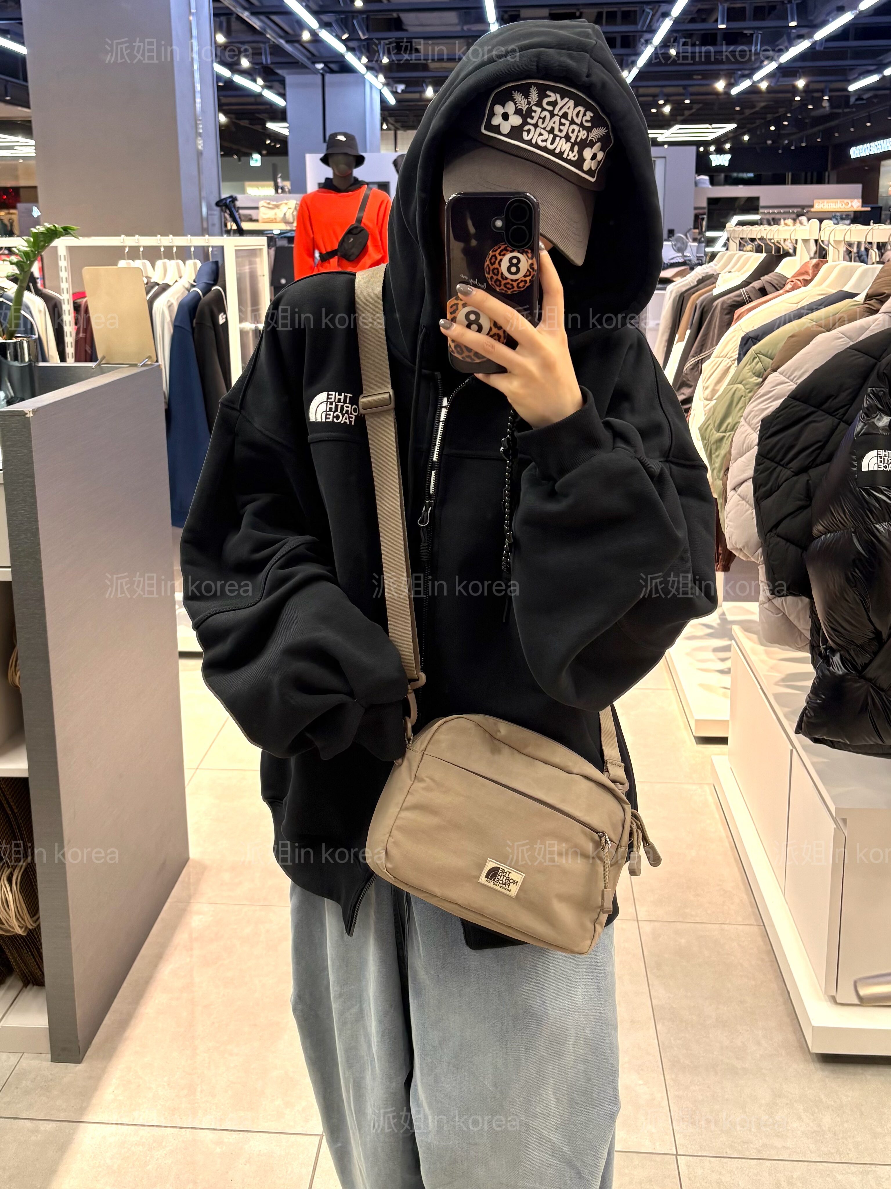 派姐inKorea北面白标25新休闲纯色小标单肩斜挎包男女NN2PR76图片