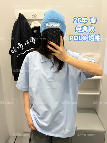 派姐inKorea北面白标26新经典百搭休闲运动短袖POLO衫男女NT7PS01