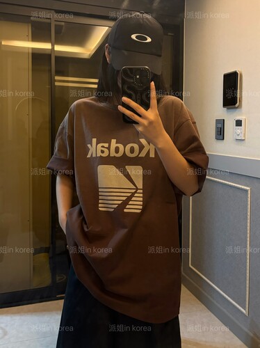 派姐 in Korea KODAK柯达经典纯棉logo印花短袖T恤男女K6323LRSB1