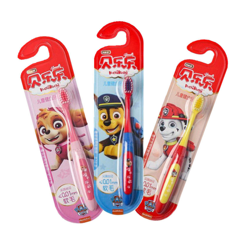 冷酸灵汪汪队软毛儿童牙刷婴童贝乐乐宝宝卡通护齿可爱牙膏草莓味