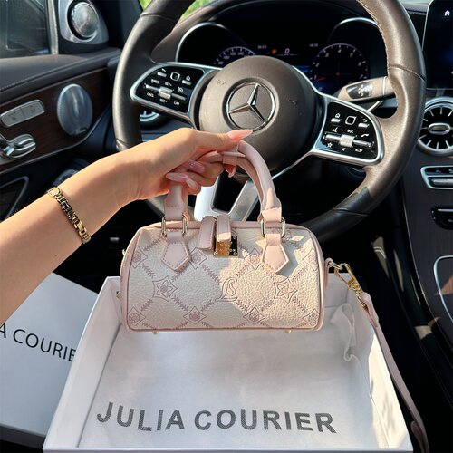 JULIACOURIER女包百搭压纹波士顿包包女2026新款单肩斜挎包枕头包