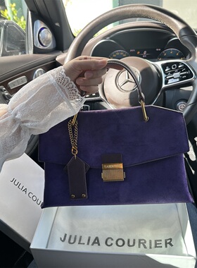 JULIACOURIER女包巴西莓紫磨砂小方包包女2025新款单肩斜挎手提包