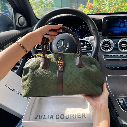JULIACOURIER女包复古压纹波士顿包包女2026新款大容量单肩斜挎包
