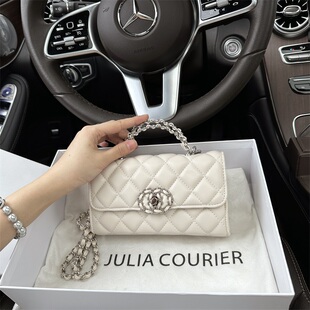 JULIA 百搭单肩斜挎小方包 COURIER小香风菱格链条包包女2026新款