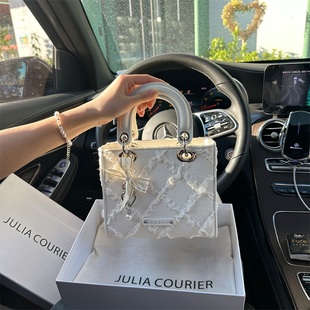 JULIA COURIER小众雪纺菱格戴妃包包女2025新款高级感手提小方包