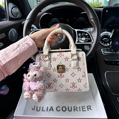 JULIA COURIER女包高级感压纹波士顿包包2026新款百搭单肩斜挎包