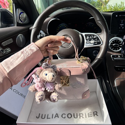 JULIA COURIER女包新中式刺绣盒子包包女2026新款单肩斜挎小方包