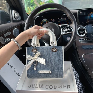 JULIACOURIER女包轻奢撞色戴妃包包女2026新款通勤单肩斜挎小方包