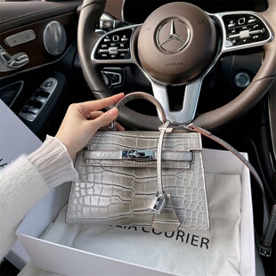 JULIA COURIER小众设计渐变灰凯莉包包女2026新款 高级感通勤女包