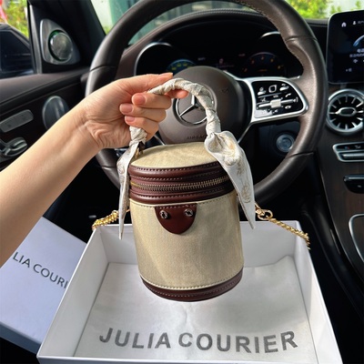 JULIA COURIER女包撞色水桶包包女2026新款大容量单肩斜挎手提包