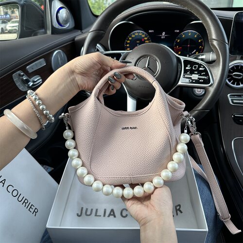 JULIACOURIER女包百搭珍珠手提篮子包女2026新款手掌纹单肩斜挎包