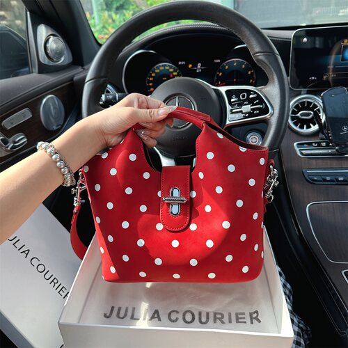 JULIACOURIER女包高级感波点水桶包包女2026新款大容量单肩斜挎包