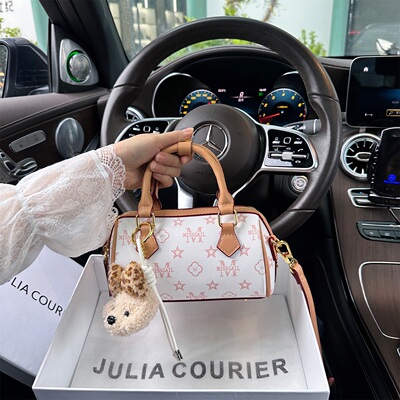 JULIACOURIER女包轻奢印花波士顿包包2026新款百搭单肩斜挎手提包