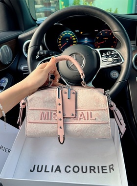 JULIA COURIER女包国风绣花波士顿包包2025新款高级感单肩斜挎包