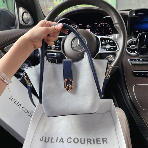 JULIA COURIER女包轻奢撞色水桶包包女2026新款菜篮子包单肩斜挎