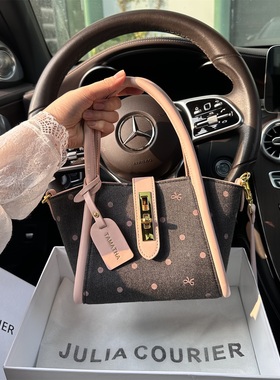 JULIA COURIER女包牛仔波点菜篮子包包女2026新款单肩斜挎手提包