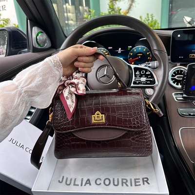 JULIA COURIER女包复古鳄鱼纹小方包包女2026新款单肩斜挎手提包