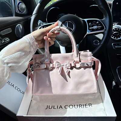 JULIA COURIER女包蝴蝶结软皮小方包包女2026新款单肩斜挎手提包