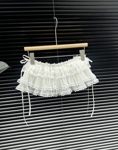 韩国订单 层次感蓬蓬半身裙 重工芭蕾风蕾丝网纱叠穿裙帘2024新款