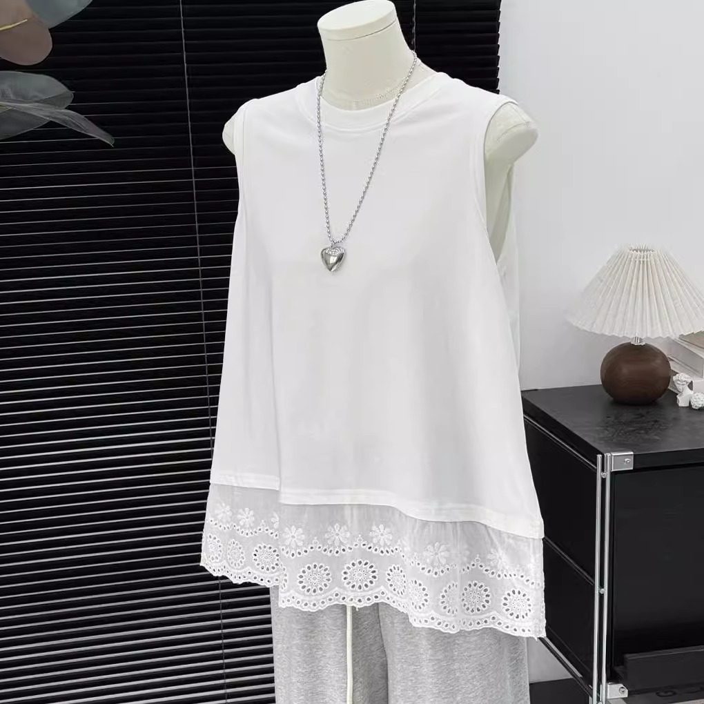 花边打底吊带背心白色洋气叠穿百搭甜美精致拼接花边无袖内搭上衣,女装/女士精品,背心吊带,淘宝优惠券,粉丝福利购,淘宝优惠卷