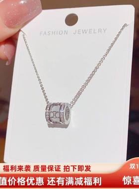 奢简约众甜美小蛮腰圆柱项链韩个性感颈链轻奢网红锁骨链精品银色