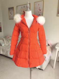 冬季淑女连帽修身羽绒服中长款加绒加厚棉袄显瘦外套A字摆大衣女