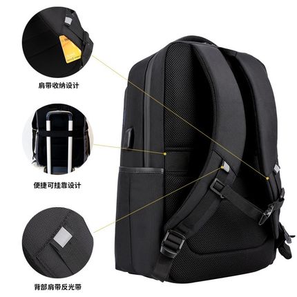 新款商务双肩包男士高级感USB笔记本电脑包时尚潮流轻奢商务背包