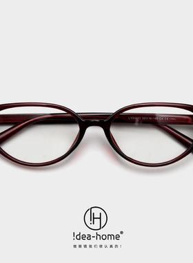 83075韩复古板材脚小猫形近视眼镜框女文艺气质平光镜架可配度数