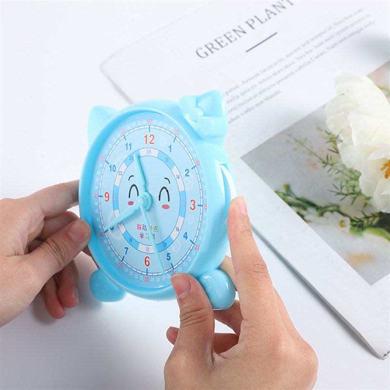 三针联动儿童钟面学习器塑料12时24时一年级学生认识钟表模型教具