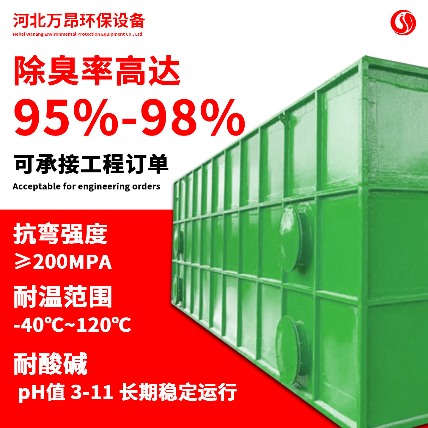万昂玻璃钢模块化生物除臭净化箱