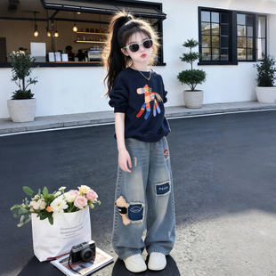 女童2026新款春装巨好看卫衣套装儿童韩系潮酷穿搭大童春秋款衣服