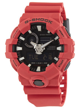 直邮代购正品Casio卡西欧红色运动多功能男士大表盘手表GA7004ADR
