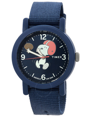美国直邮正品Timex天美时Peanuts蓝色中性休闲夜光手表TW2W48500