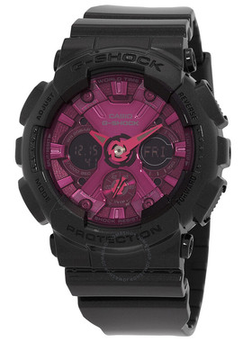 直邮正品Casio卡西欧粉红色盘中性双显运动男女手表GMA-S120RB-1A